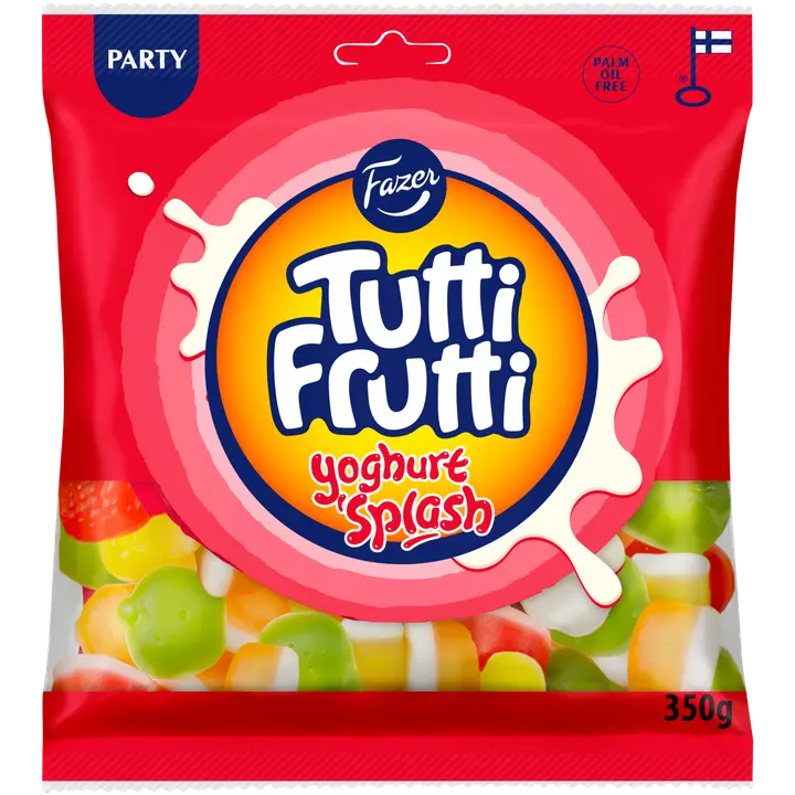 Fazer Tutti Frutti Yoghurt Splash karkkipussi 350g