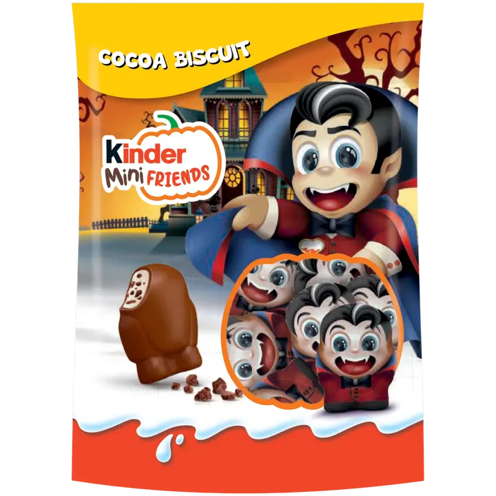 Kinder piimašokolaadifiguur piima- ja kakaoküpsisetükkidega 122g