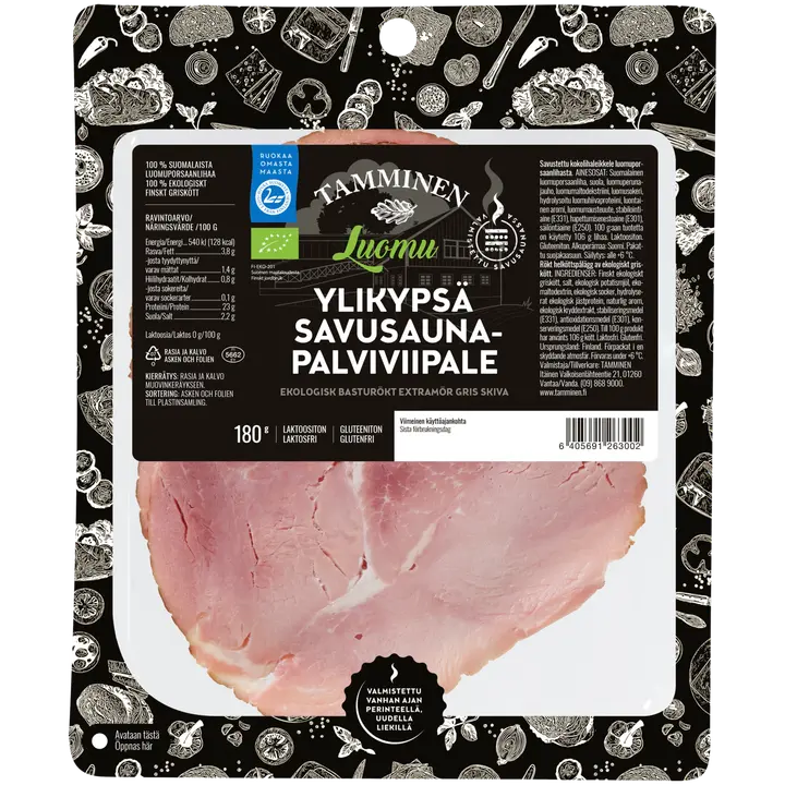 Tamminen Luomu ylikypsä savusaunapalviviipale 180g