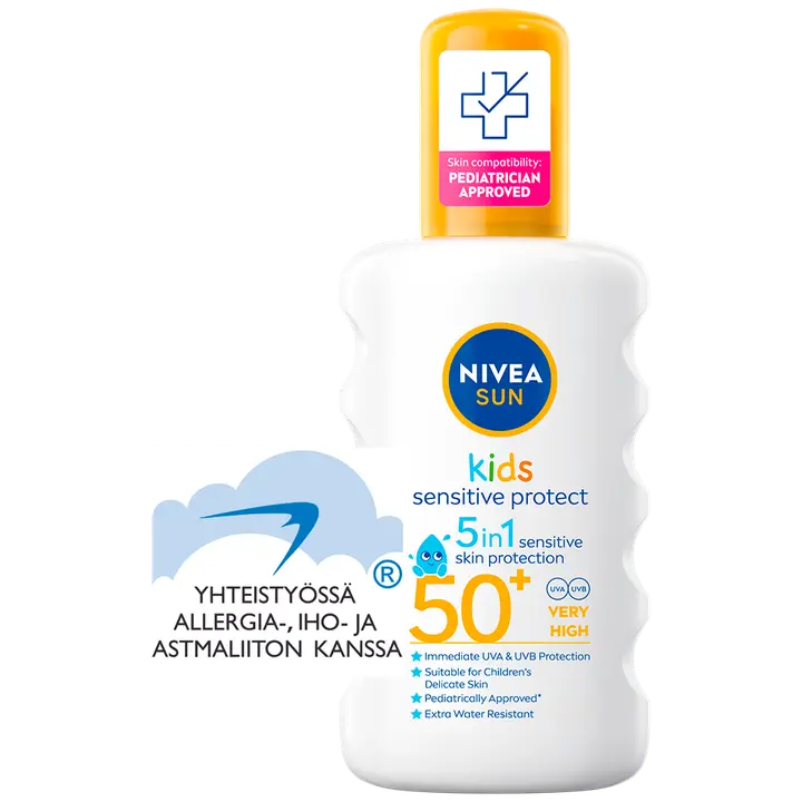 NIVEA SUN 200ml Kids Sensitive Protect Sun Spray SK50+ -aurinkosuojasuihke