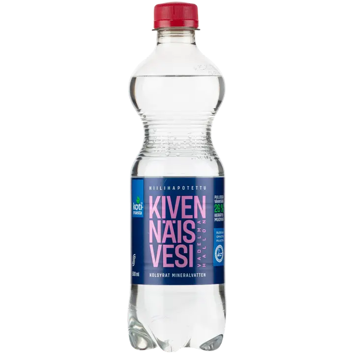 Kotimaista hiilihapotettu Kivennäisvesi vadelma 500 ml