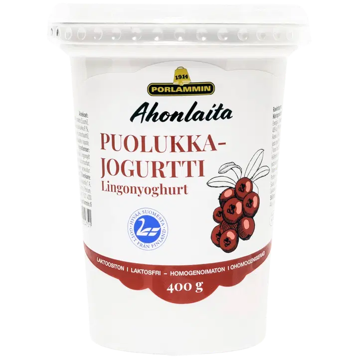 Porlammin Ahonlaita Puolukkajogurtti 400g