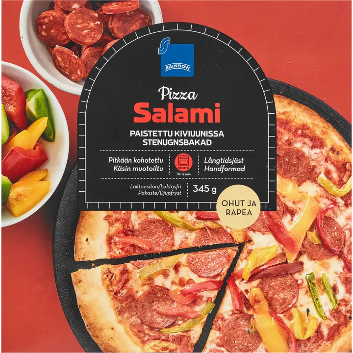 Rainbow salamipizza vähälaktoosinen pakaste 345g