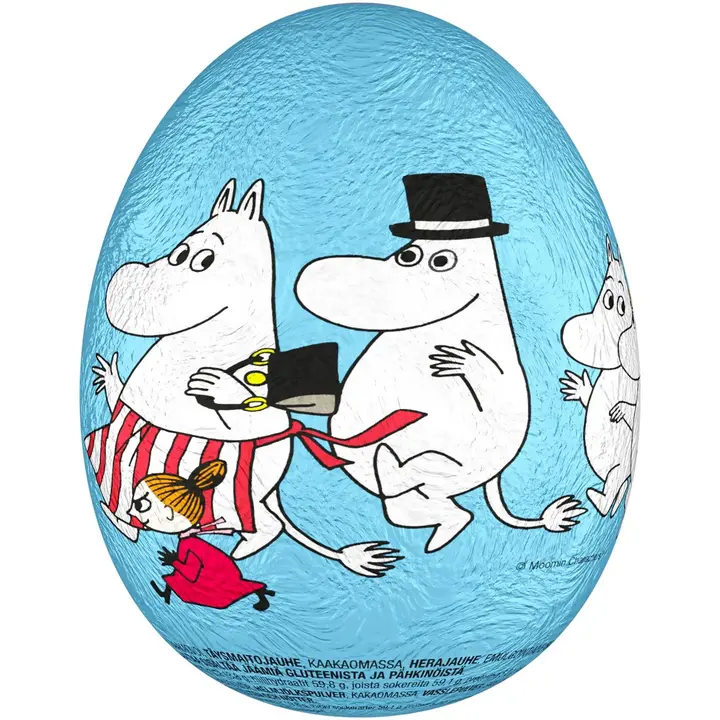 Muumi Suklaamuna Muumihahmolla sininen 50g