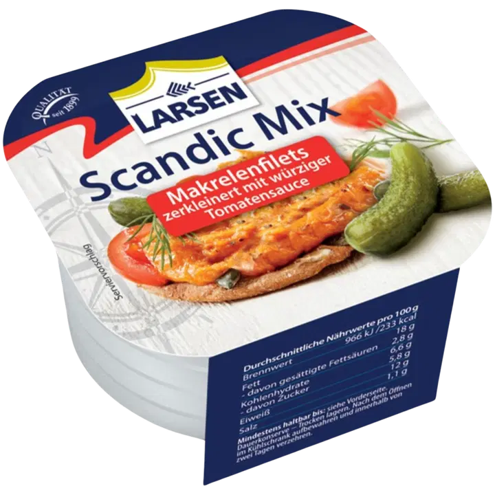 Larsen Makrillihiutaleet tomaattikastikkeessa 125 g