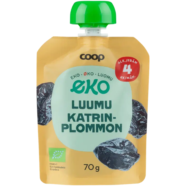 Coop Eko katrinplommonpuré 4 mån 70 g