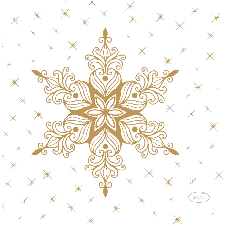 DUNI lautasliina Snowstars White 24x24cm 3-krs 20kpl