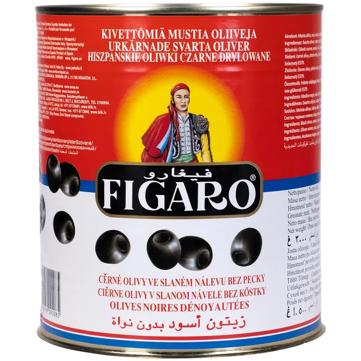 Figaro Musta kivetön oliivi 3kg/1,5kg