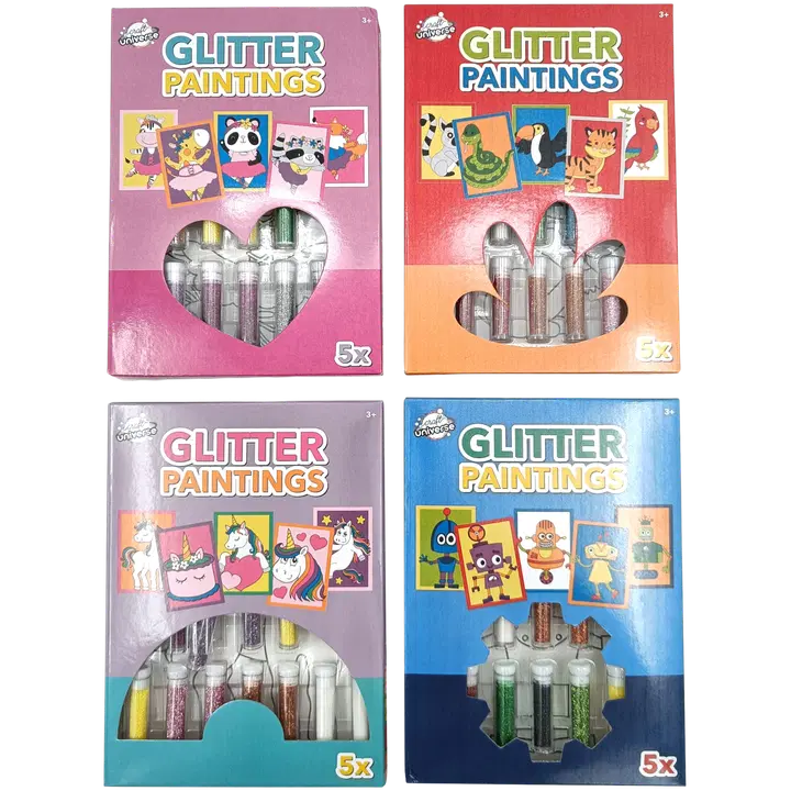 Glitter maalaussetti 4 eril. lajit.