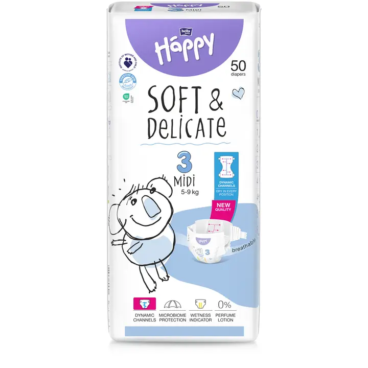 Happy Diapers Bella Midi 3 teippivaippa 50 kpl 5-9 kg