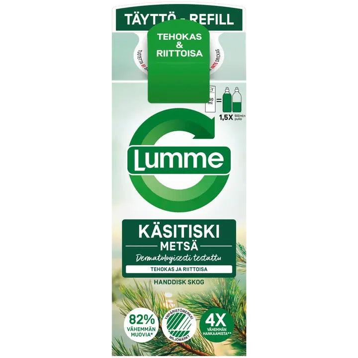 Lumme Käsitiskiaine täyttöpakkaus Metsä 750ml