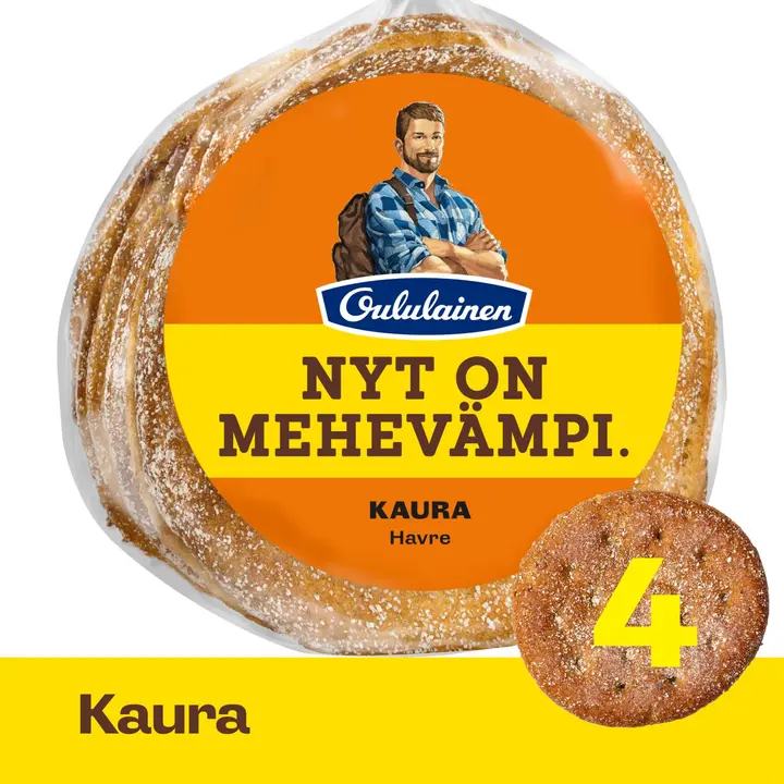 Oululainen Reissumies Kaura 4kpl 275g, kauraleipä