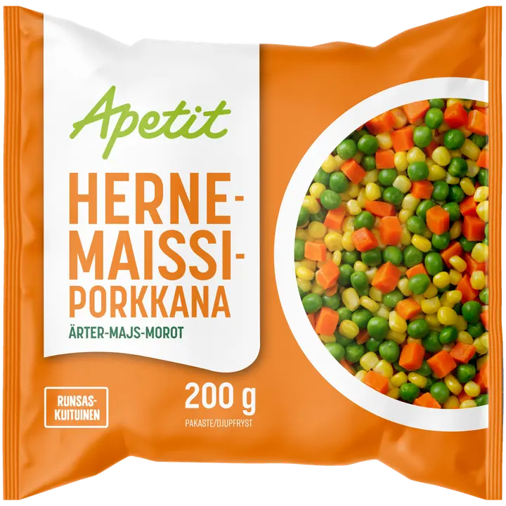 Apetit Herne-maissi-porkkana pakaste 200g