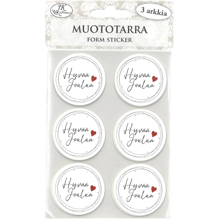 J.K. Primeco muototarra Hyvää joulua moderni musta 3ark