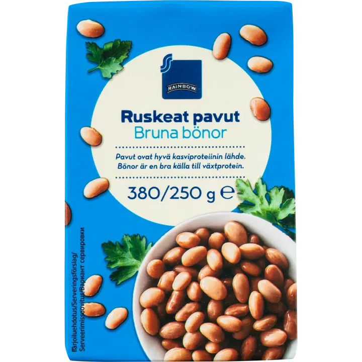 Rainbow 380g ruskeita papuja suolaliemessä