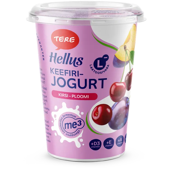 Hellus ME-3 keefirijogurt kirsi-ploomi, 380 g