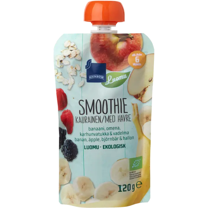 Rainbow banaani-marjasmuuti kaeraga, alates 6-elukuust, 120g