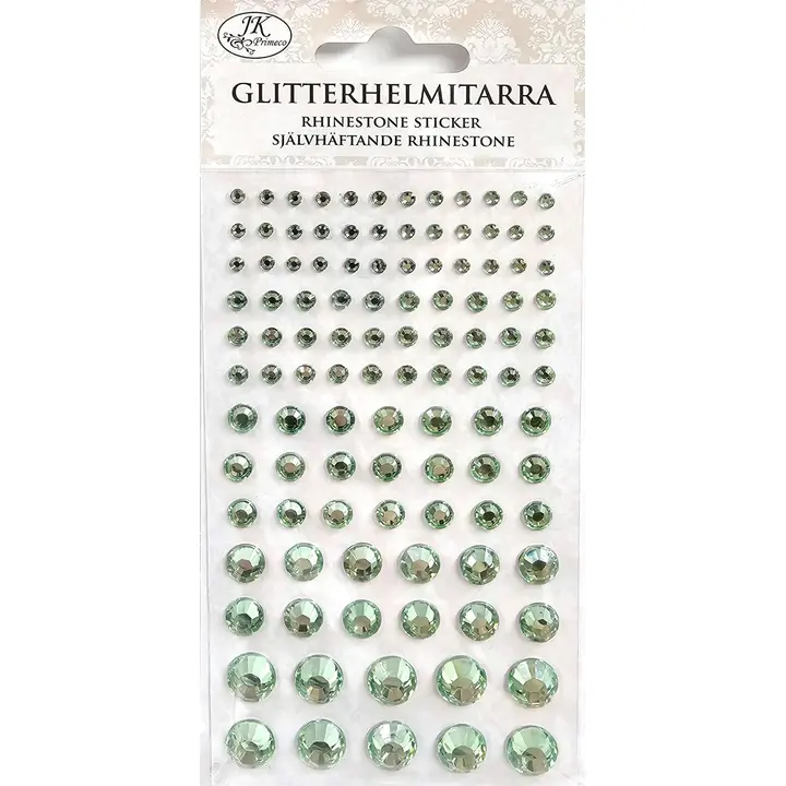 J.K. Primeco glitterhelmitarra vaaleanvihreä