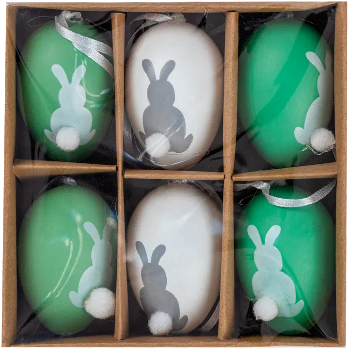 Pääsiäismuna pupu vihreä 6 kpl