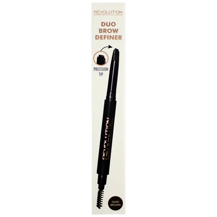 Makeup Revolution Duo Brow Pencil Dark Brown kulmakynä