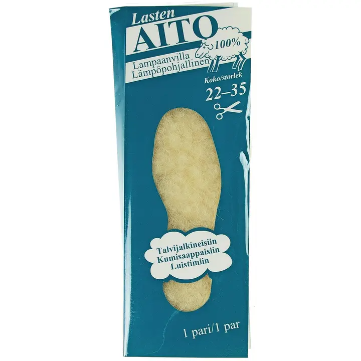 Aito 100 % lasten lampaanvillapohjallinen leikattava