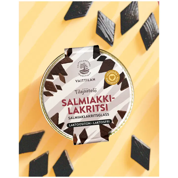 Vaittilan Salmiakki-lakritsijäätelö 500 ml