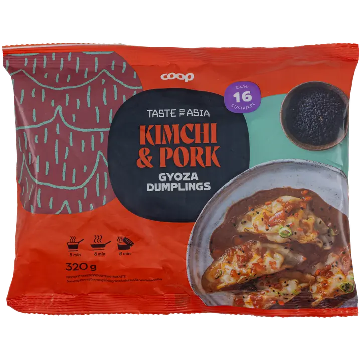 Coop Taste of Asia dumplings kimchi & sianliha 320 g pakaste