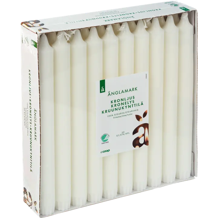 Änglamark majapidamisküünlad valged 24cm 20tk