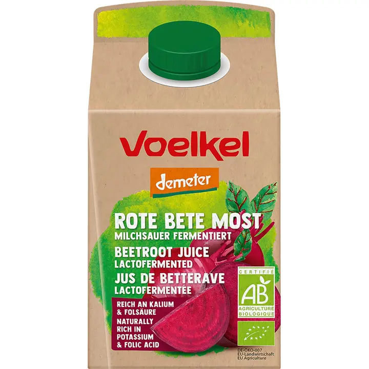 Voelkel luomupunajuurimehu, maitohappokäytetty, demeter 0,5l