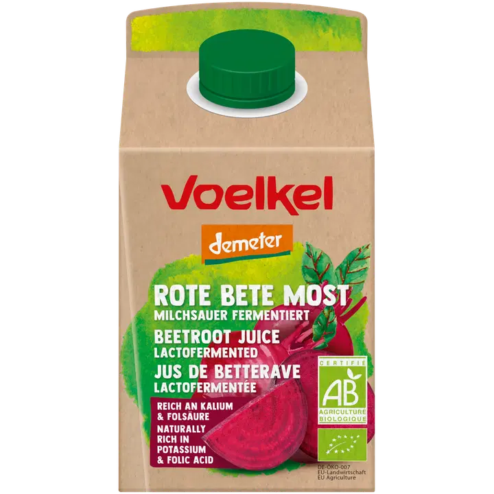 Voelkel luomupunajuurimehu, maitohappokäytetty, demeter 0,5l