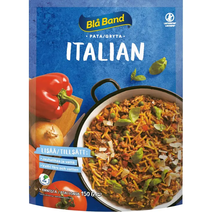 Blå Band laktoositon Italian Pata Spagetti-kasvis-mausteseos 150g
