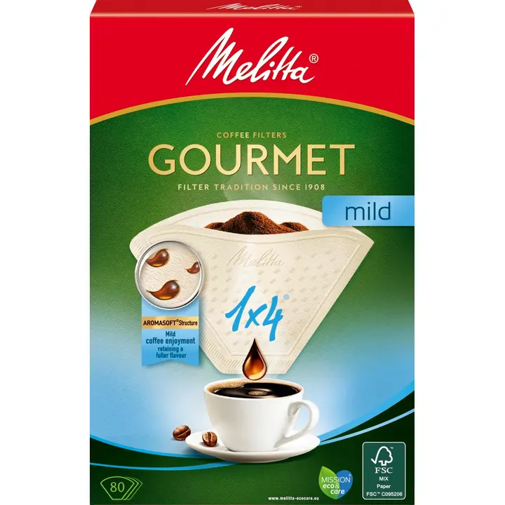 Melitta 1x4/80 Gourmet Mild suodatinpaperi