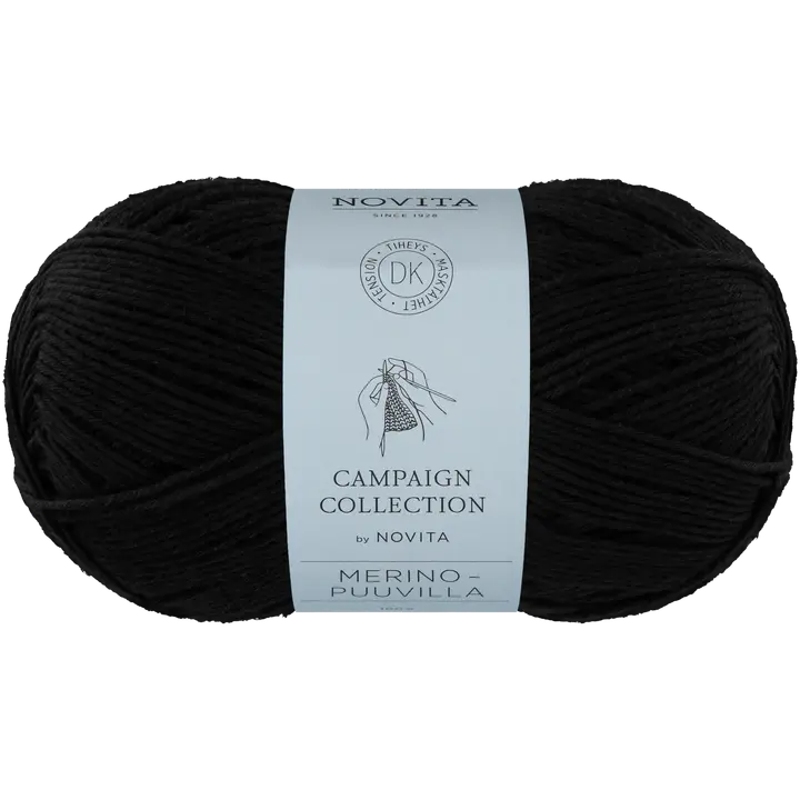 Novita neulelanka merino-puuvilla 100g noki