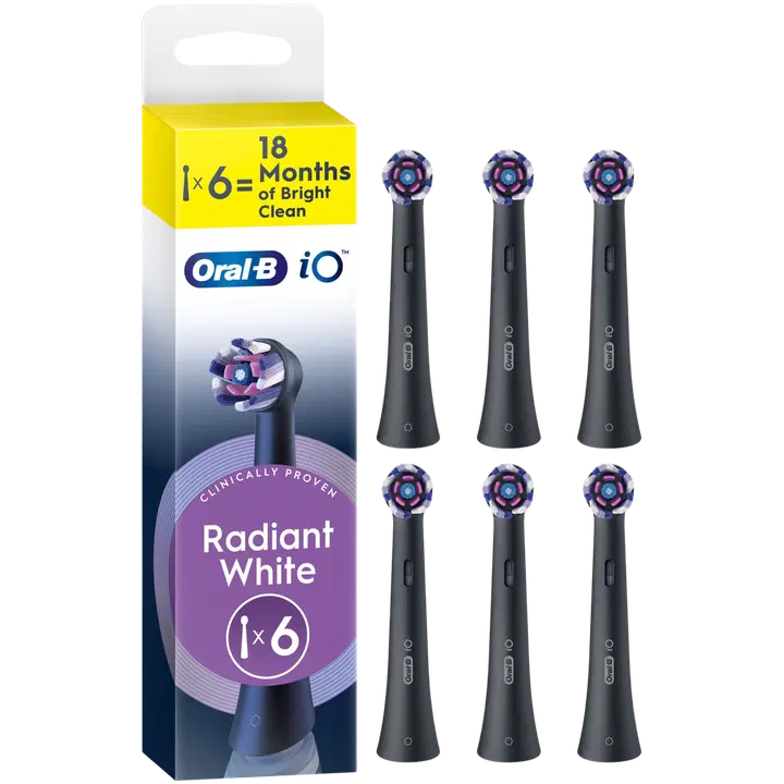 Oral-B iO Radiant White tandborsthuvuden svart 6st