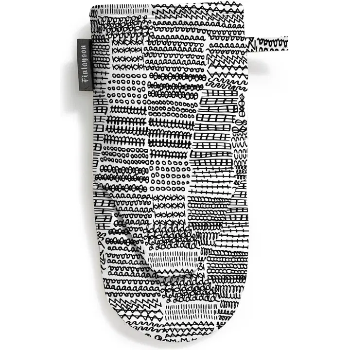 Finlayson patakinnas Kudelma 15x30 cm musta/valkoinen