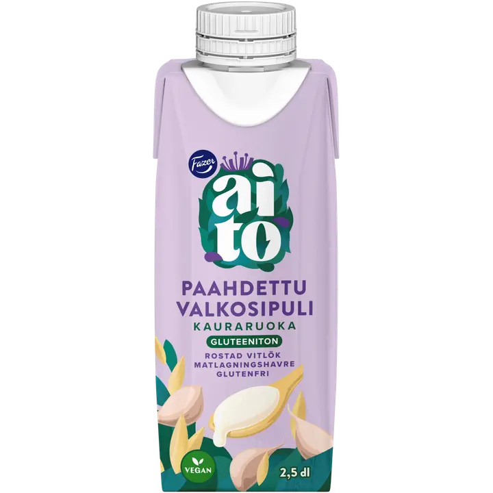 Fazer Aito Kauraruoka Paahdettu Valkosipuli 2,5dl, gluteeniton valkosipulinmakuinen kauravalmiste ruoanlaittoon