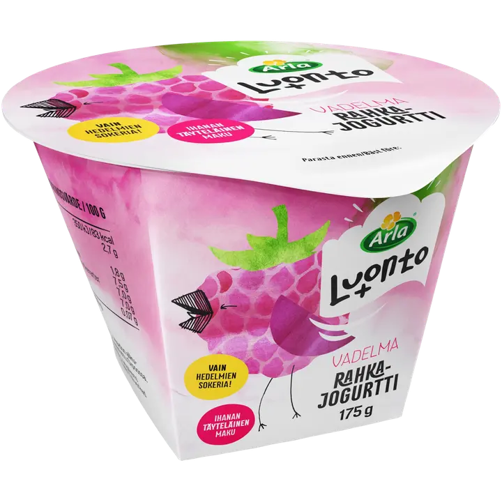 Arla Luonto+ vadelmarahkajogurtti 175 g laktoositon