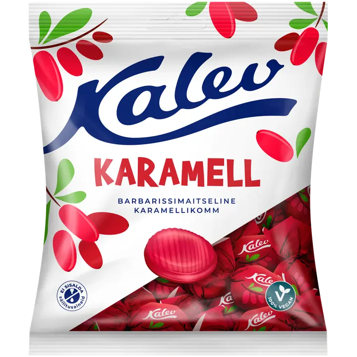 Kalev Caramel barbarissimaitselised karamellid 120 g