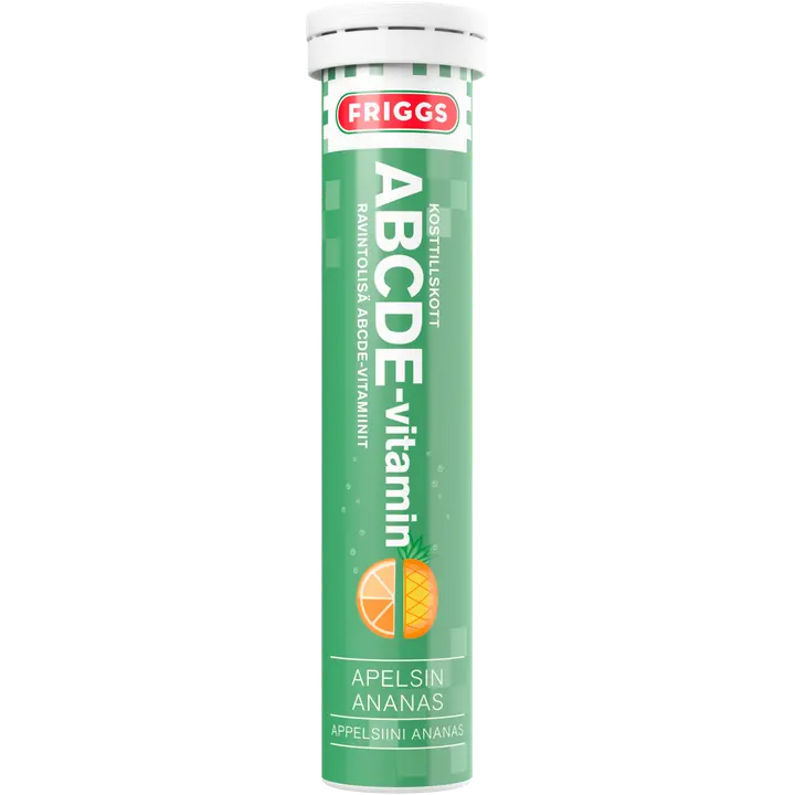 Friggs ABCDE-vitamiiniporetabletti 20kpl appelsiini-ananas