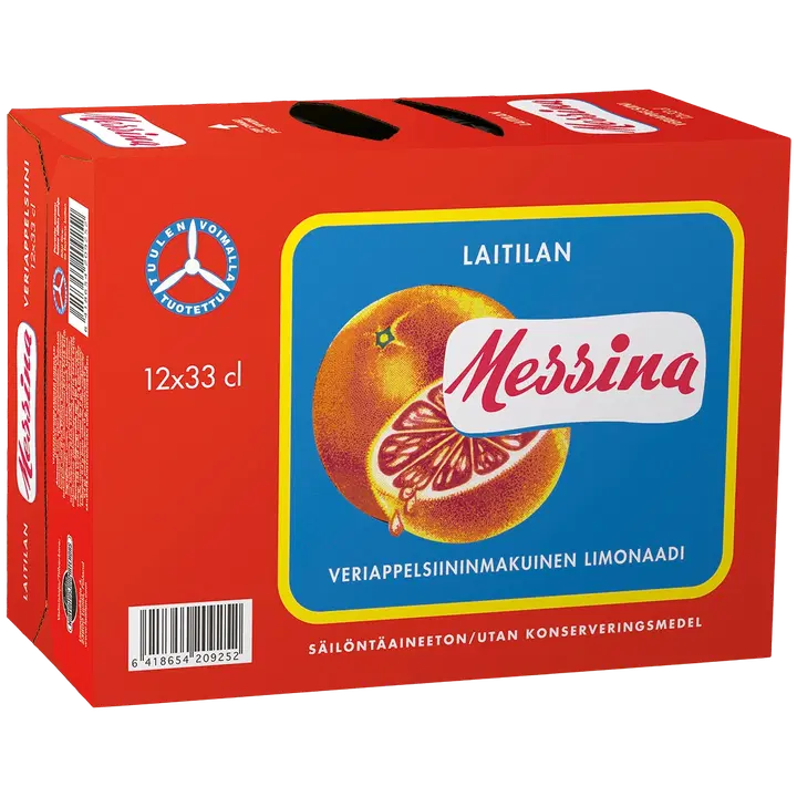 12 x Laitilan Messina 0,33L veriappelsiininmakuinen limonaadi