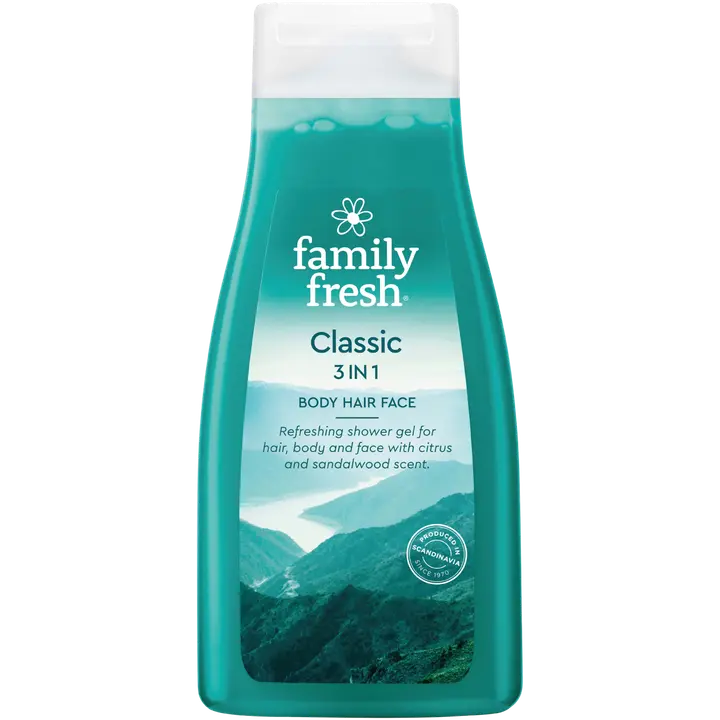 Family Fresh Classic 3in1 Body Hair Face shower gel suihkugeeli 500ml