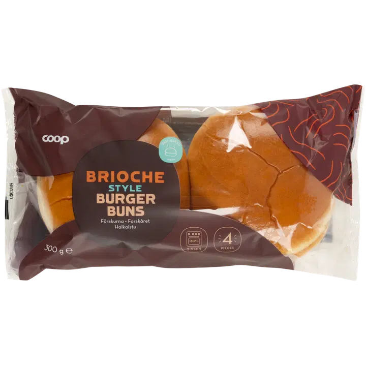 Coop briossi hampurilaissämpylä 4 kpl 300 g