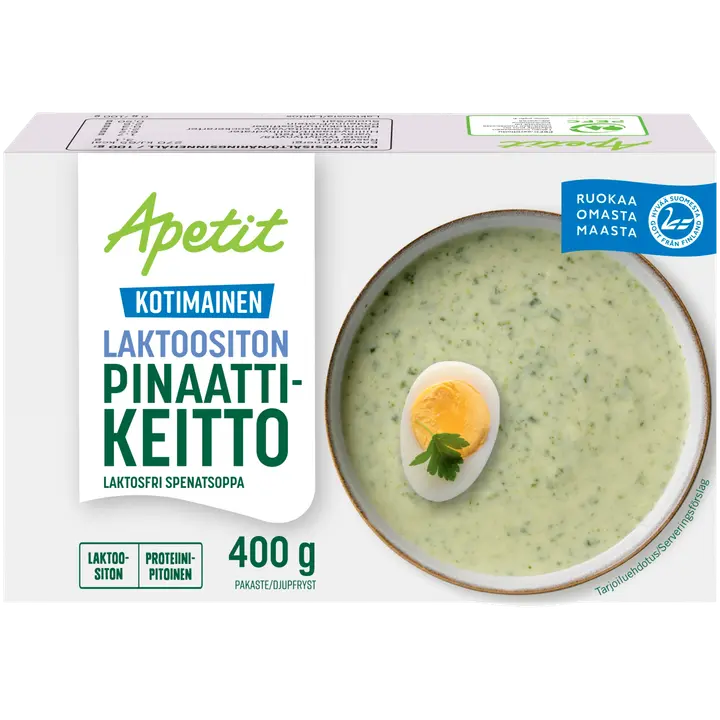 Apetit Kotimainen Laktoositon pinaattikeitto pakaste 400g