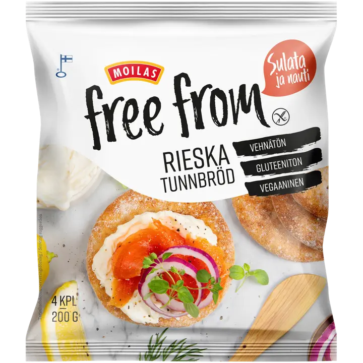 Moilas Free From Rieska 4 kpl 200 g, kypsä pakaste