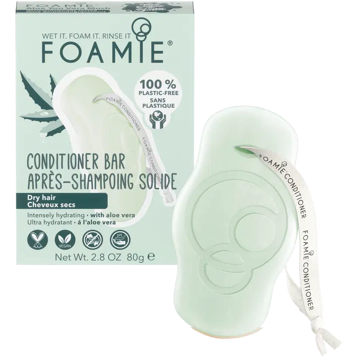 Foamie Conditioner Bar Aloe You Vera Much palahoitoaine kuiville hiuksille 80g