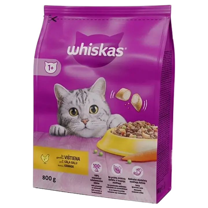 Whiskas kuivtoit täiskasvanud kassidele kanaga 800g