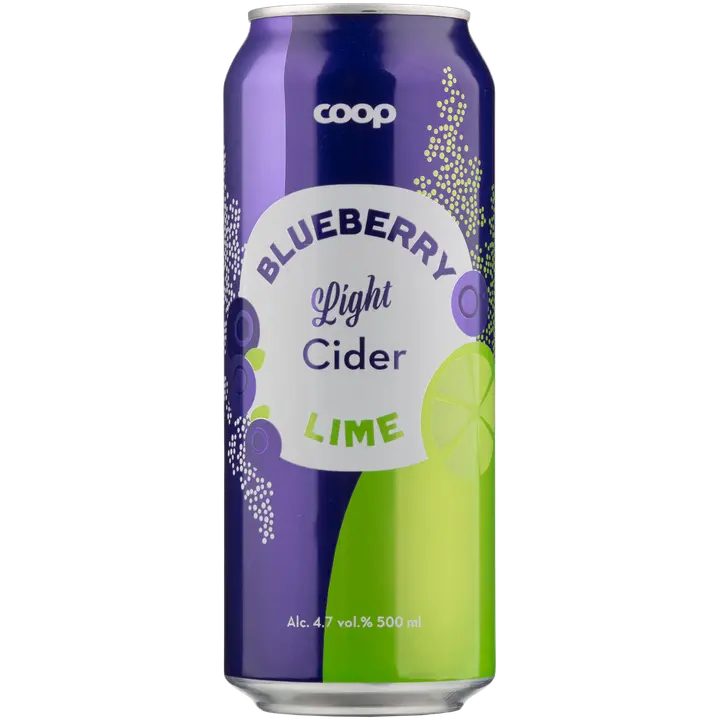 Coop mustikka-lime light siideri 4,7% 0,5 tlk