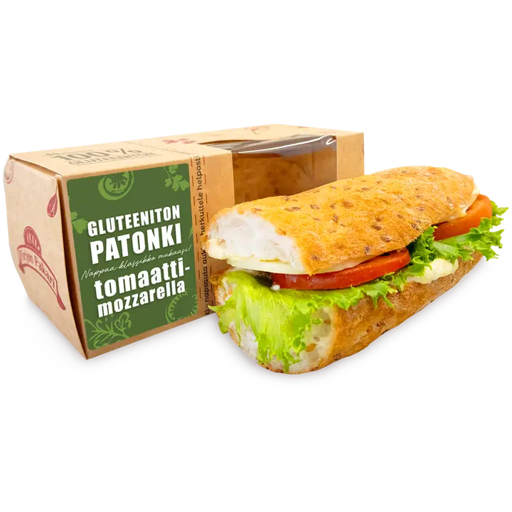 Hannun 100% Gluteeniton - täytetty patonki, tomaatti - mozzarella 160 g