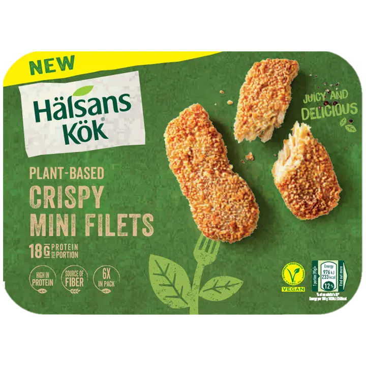 Hälsans Kök Crispy Mini Fillets 285g vegaaniset soija-vehnäproteiinipalat