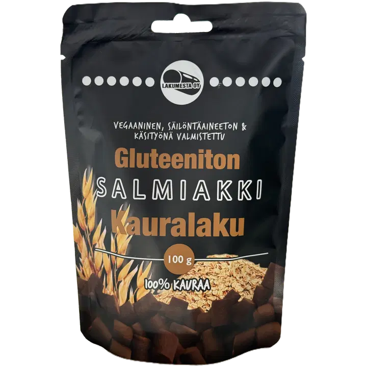 Lakumesta Oy Gluteeniton Salmiakki Kauralakritsi